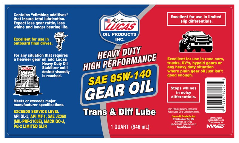 Heavy Duty 85W-140 Gear Oil