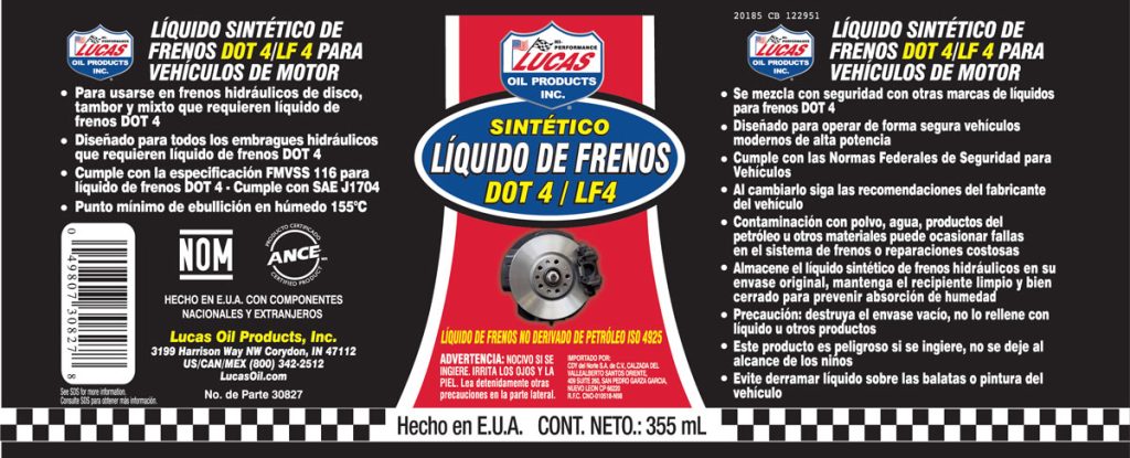 Líquido de Frenos Sintético DOT 4