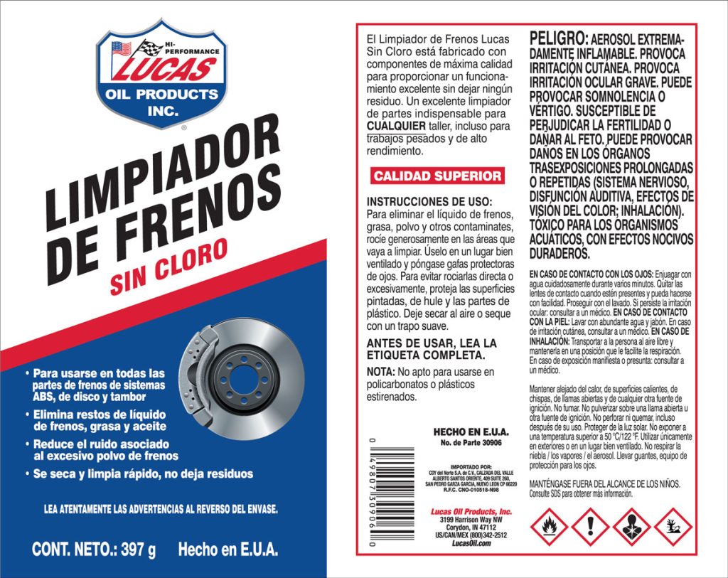 Limpiador de Partes del Freno