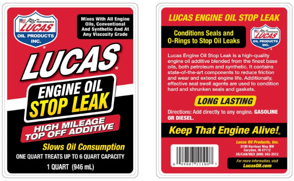 Engine Oil Stop Leak Top Off Additive