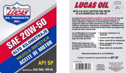 Aceites de Mezcla Sintética para Motores de Alto Kilometraje