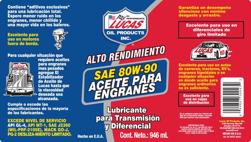 Aceite para Engranajes de Trabajo Pesado 80W-90