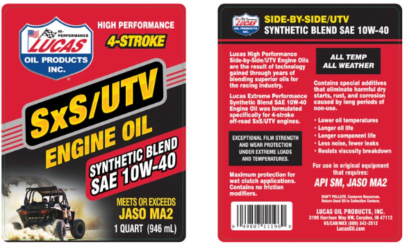 Synthetic 4-Stroke SxS Engine Oil