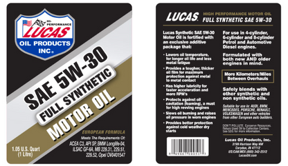High Performance European Synthetic Motor Oils